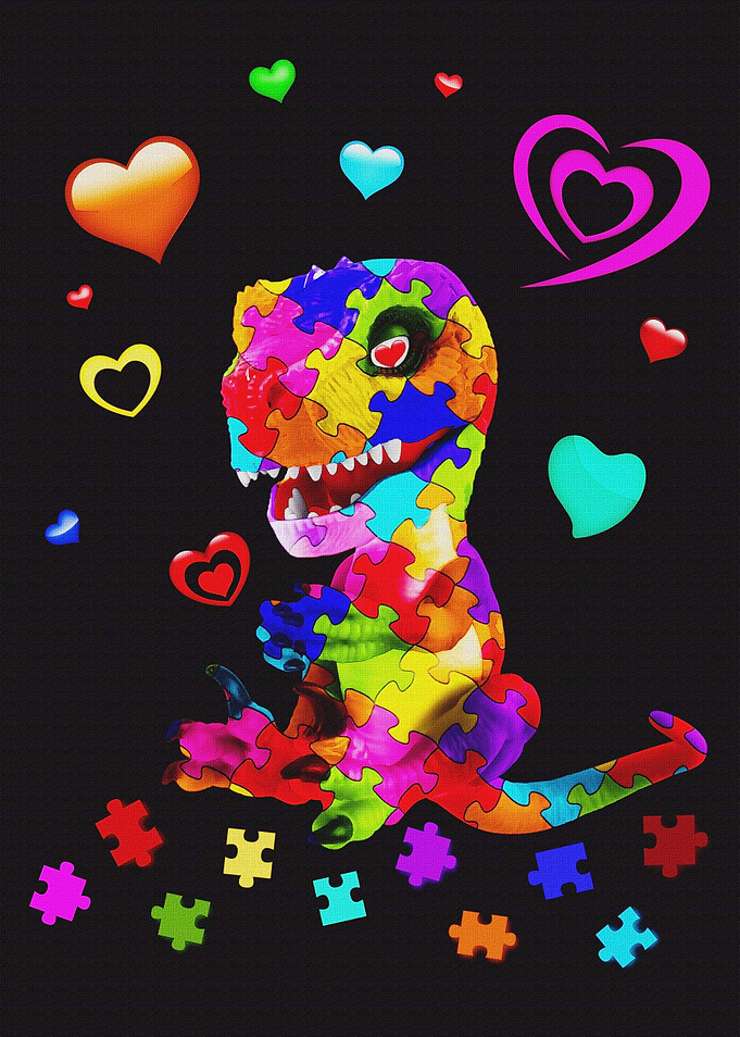 Autism Awareness Dino