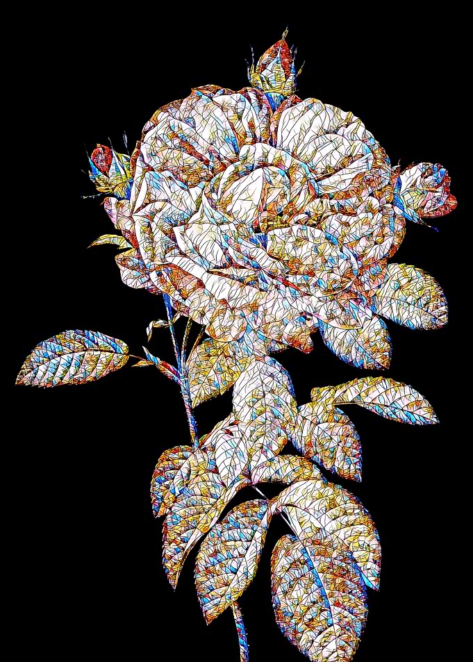 Stained Glass Rose Flower