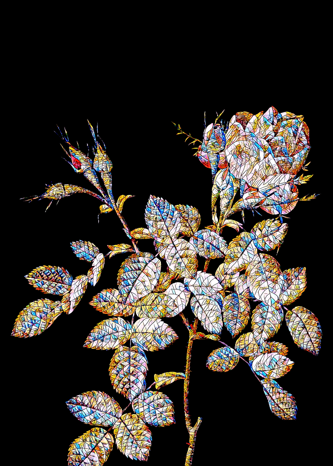 Stained Glass Rose Flower