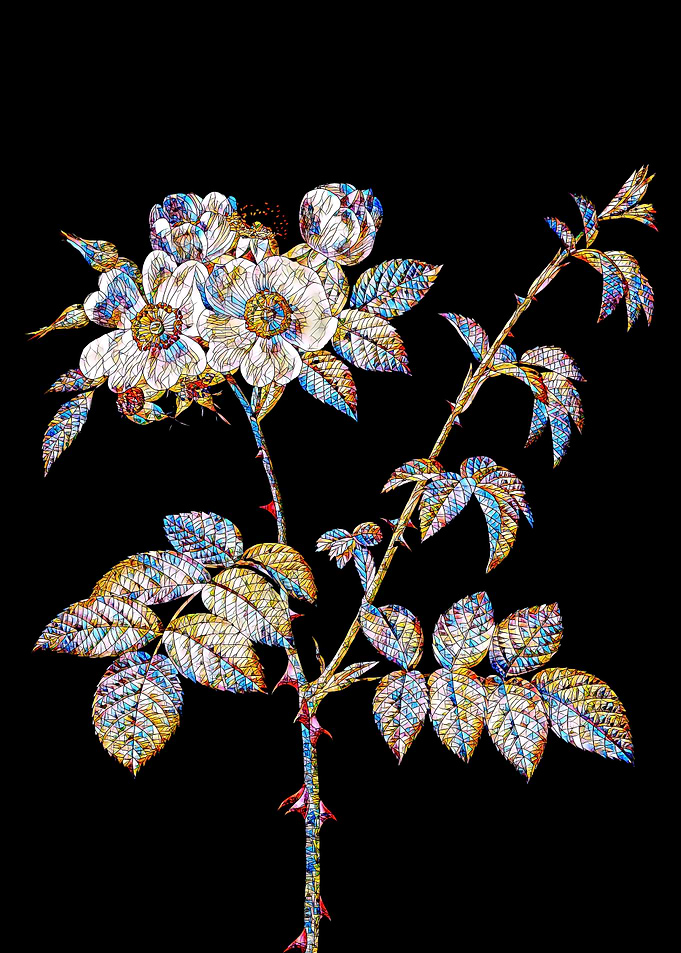 Stained Glass Rose Flower