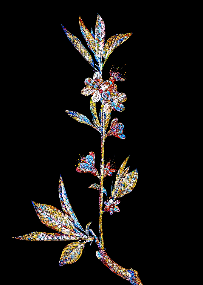 Rainbow Mosaic Flower Art