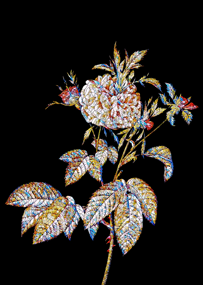 Stained Glass Rose Flower