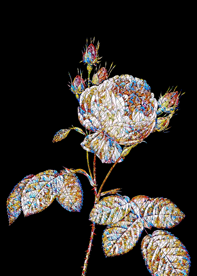 Stained Glass Rose Flower