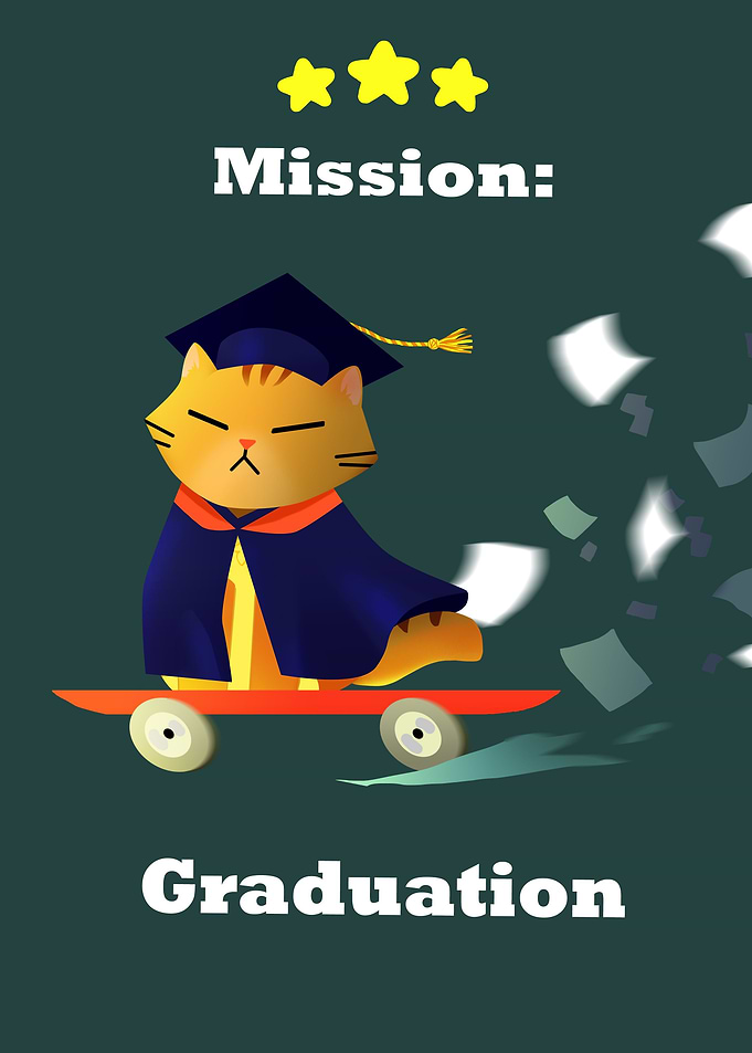 Mission Graduation Cat