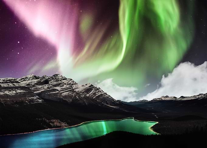 Aurora Over The Lake