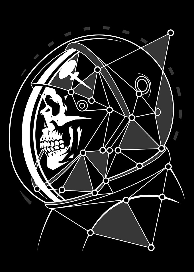 Skull Astronaut geometric