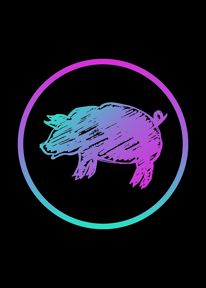 Neon Pig Animal 3