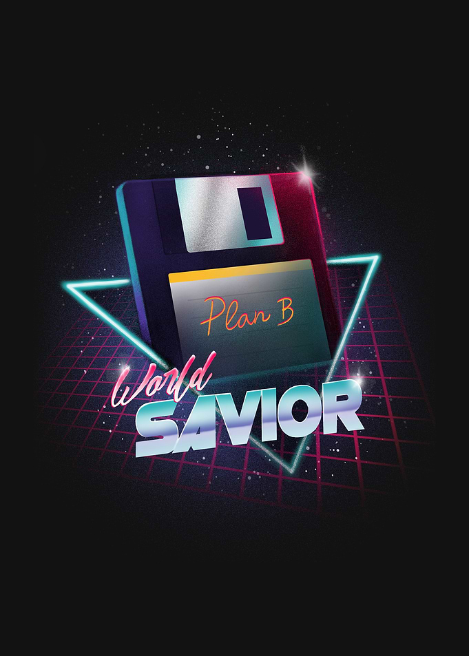 Retro Wave Floppy Disk