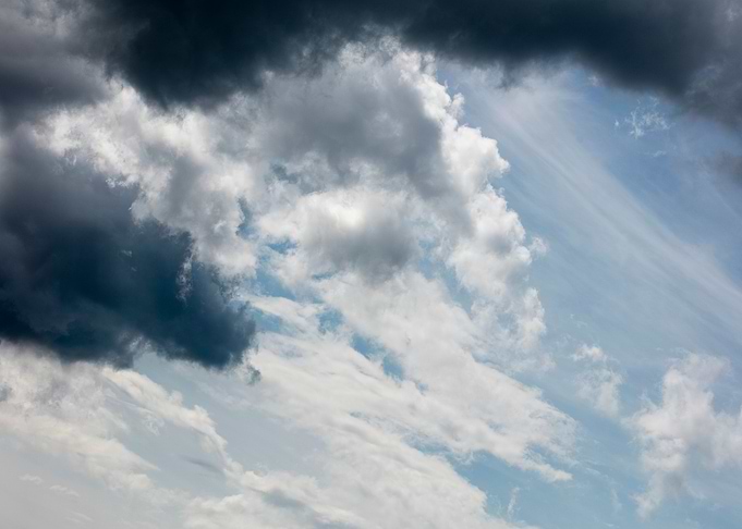 Trippy sky with clouds