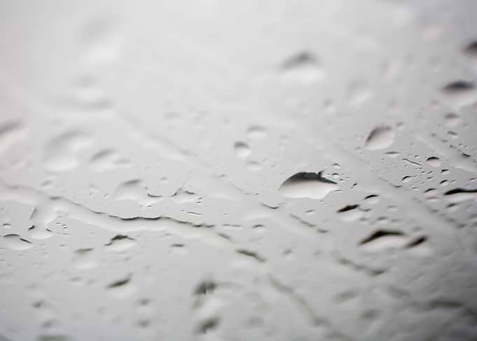 Gray rain drops macro