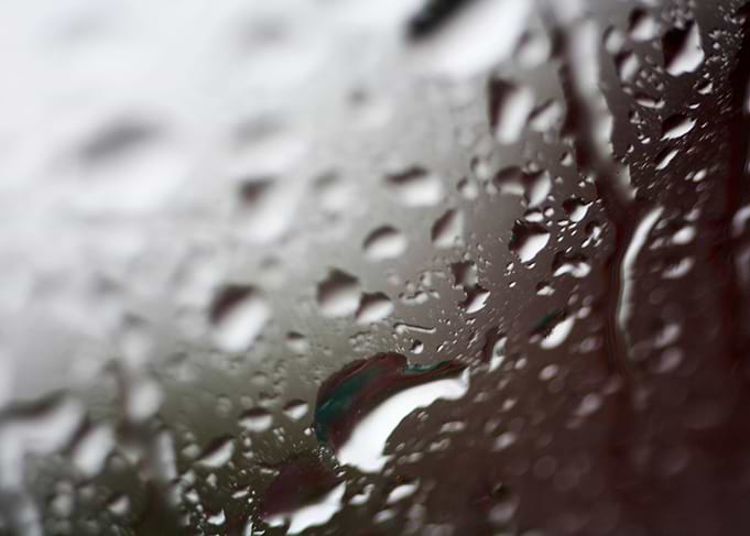Gray rain drops macro