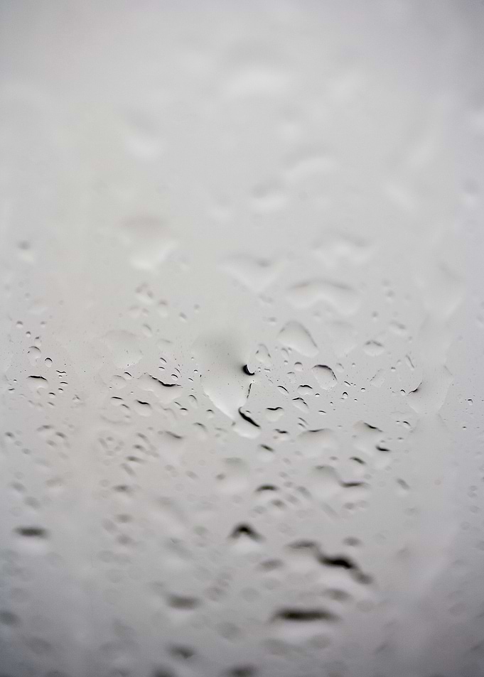 Gray rain drops macro