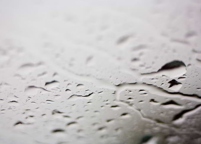 Gray rain drops macro