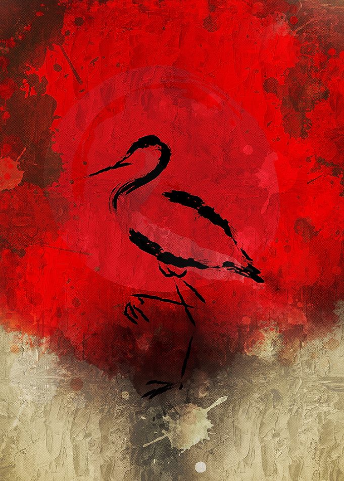 Red Flamingo Oil Paint