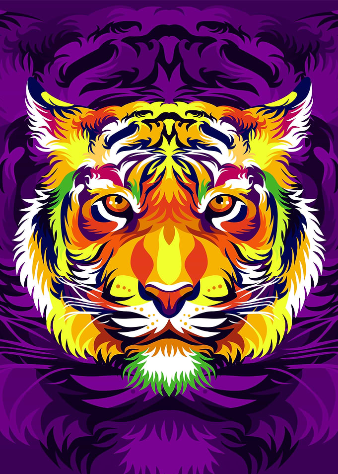colorful Tiger Head