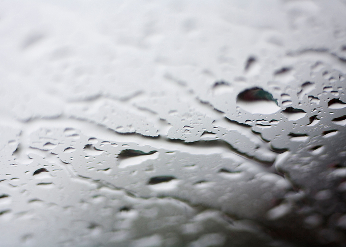 Gray rain drops macro