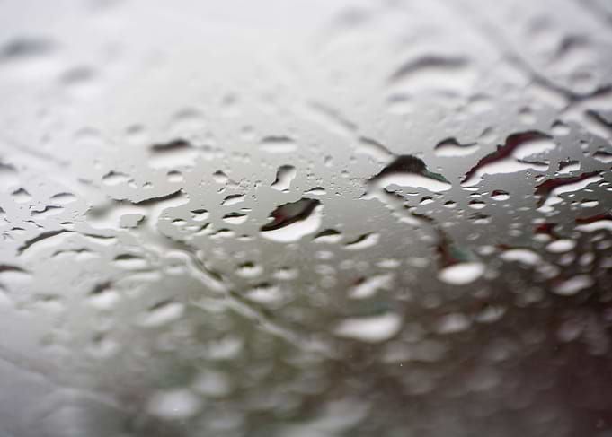Gray rain drops macro