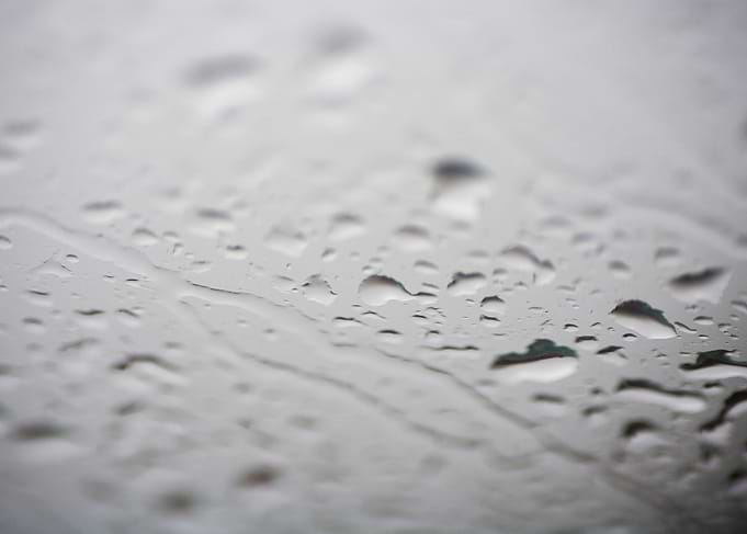 Gray rain drops macro