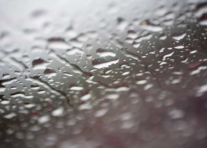 Gray rain drops macro