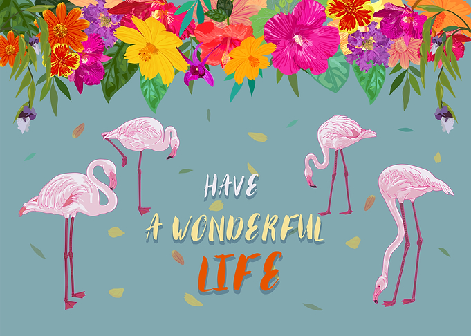 Flower with flamingo
