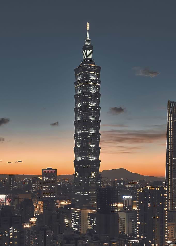 Building sunset landscape