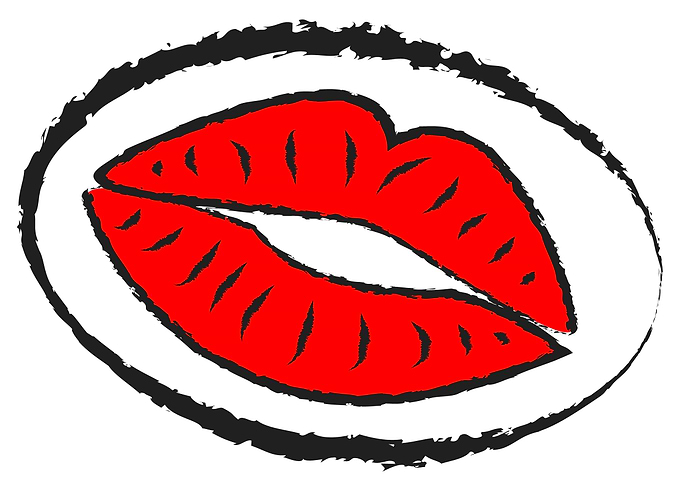 Red Lips Kiss Stamp