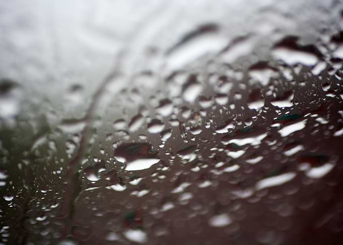 Gray rain drops macro