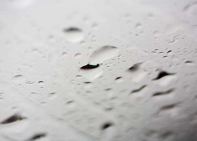 Gray rain drops macro