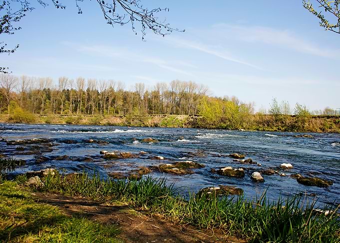 Lippe river in Olfen