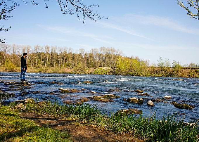 Lippe river in Olfen