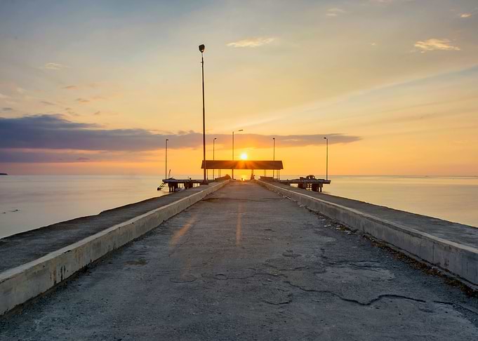 View Sunset Sky and Pier
