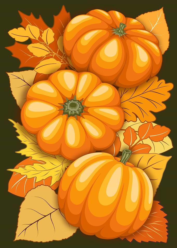 Pumpkins and Autumn Leaves