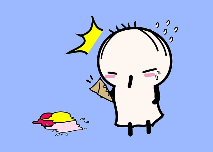 Oniong fallen ice cream