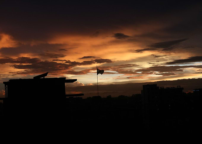 Darkness to Golden sky