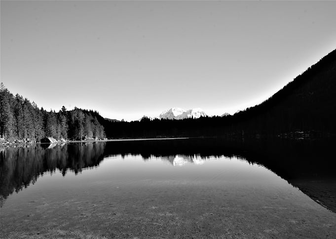Lake black and white