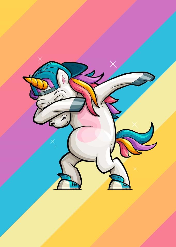 Cartoon Unicorn Dabbing