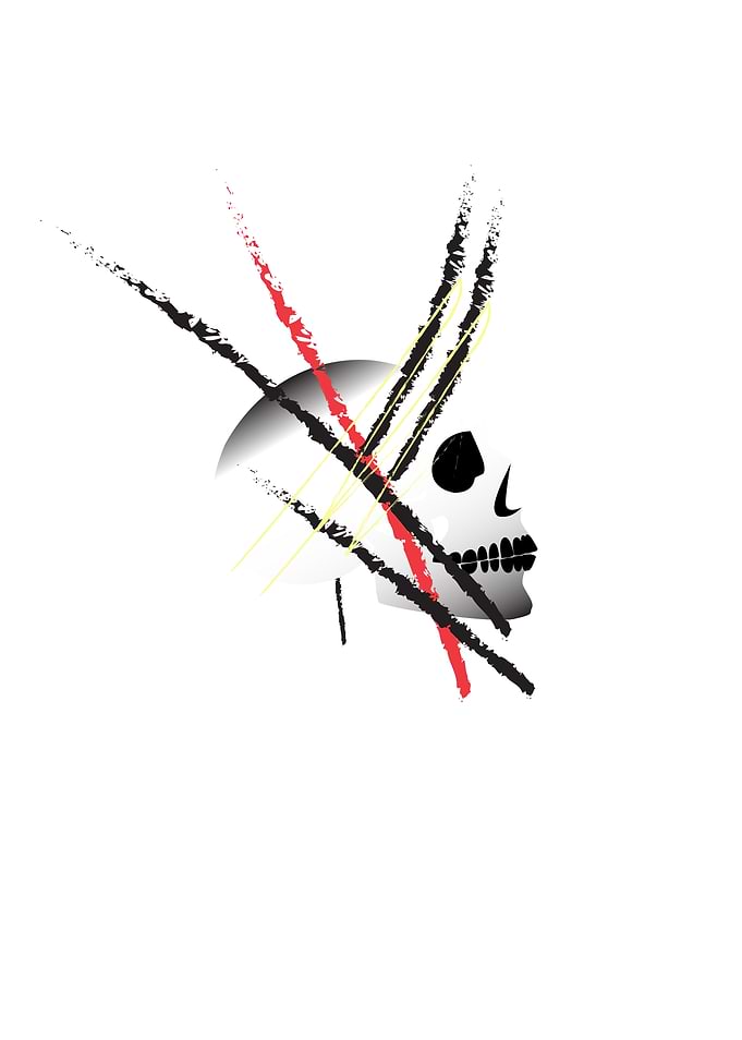 Indian skull icon with fea