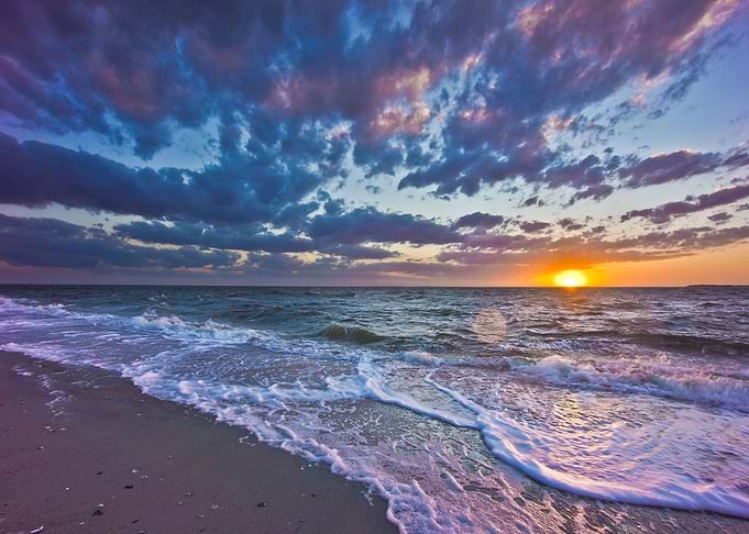 Waves in the sunset