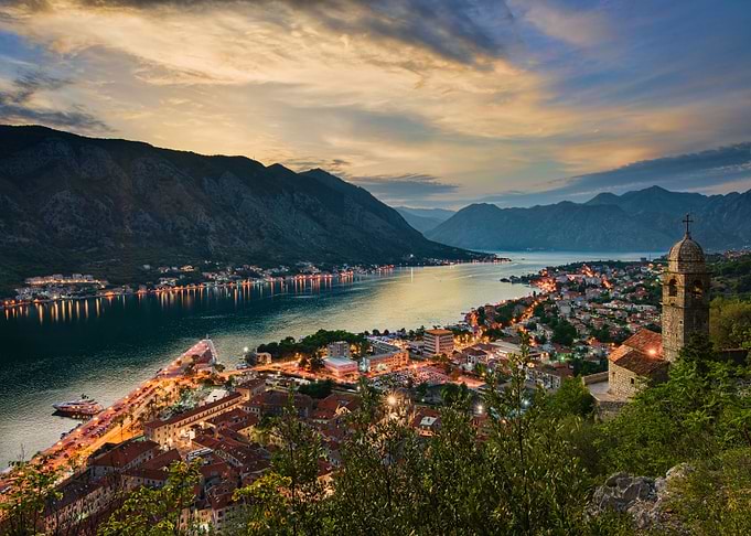 Cityscape of Kotor bay