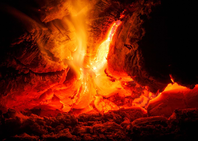 Woods on night fire prints