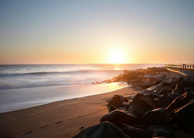 sunset at swakopmund pier