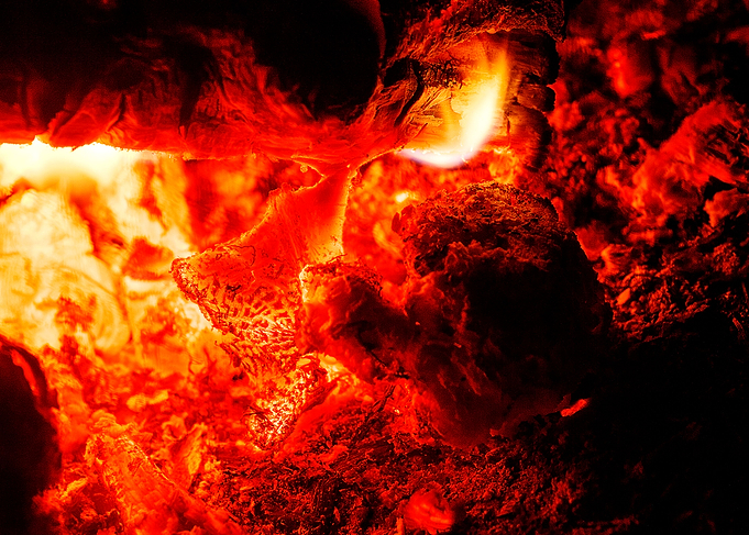 Woods on night fire prints