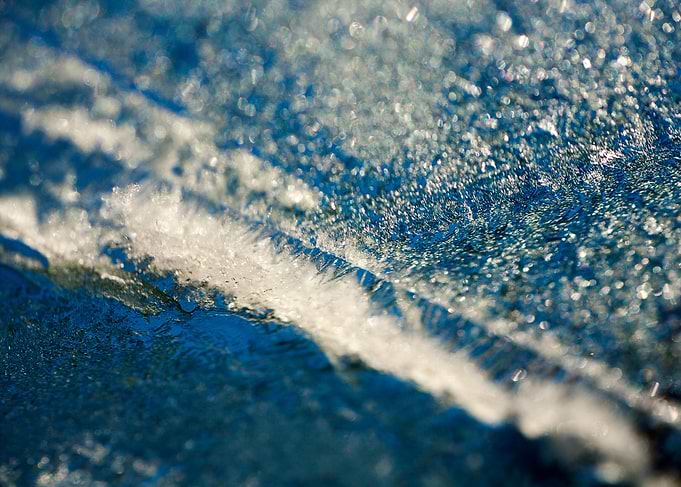 Iced window macro abstract
