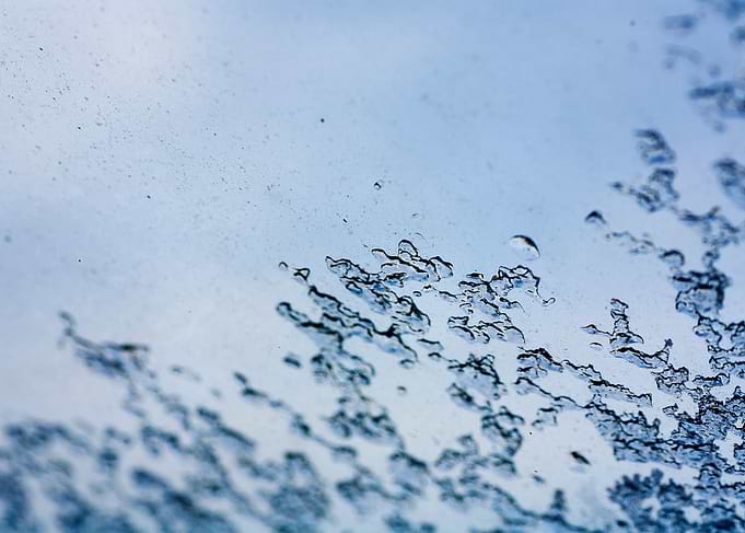 Iced window macro abstract