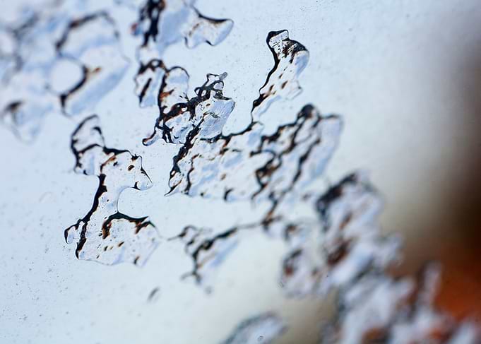 Iced window macro abstract