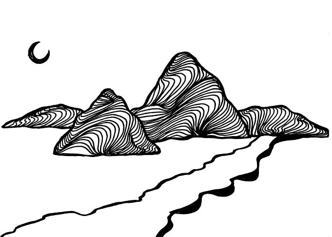 mountains n white night