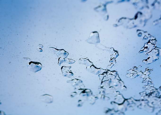 Iced window macro abstract