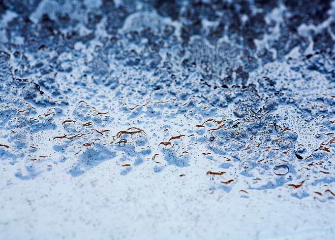 Iced window macro abstract
