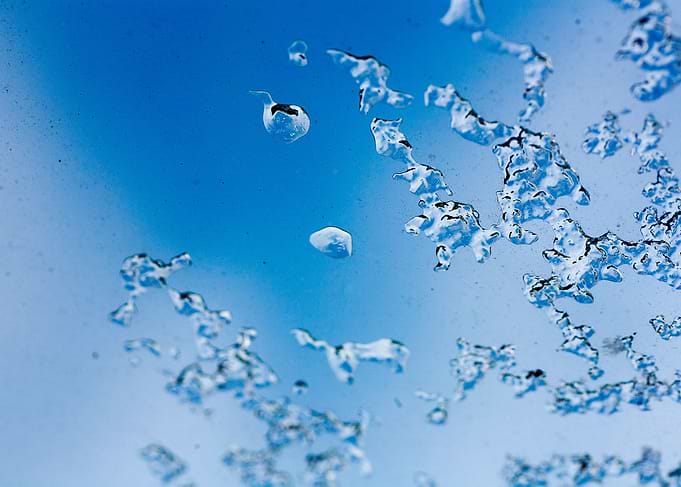 Iced window macro abstract
