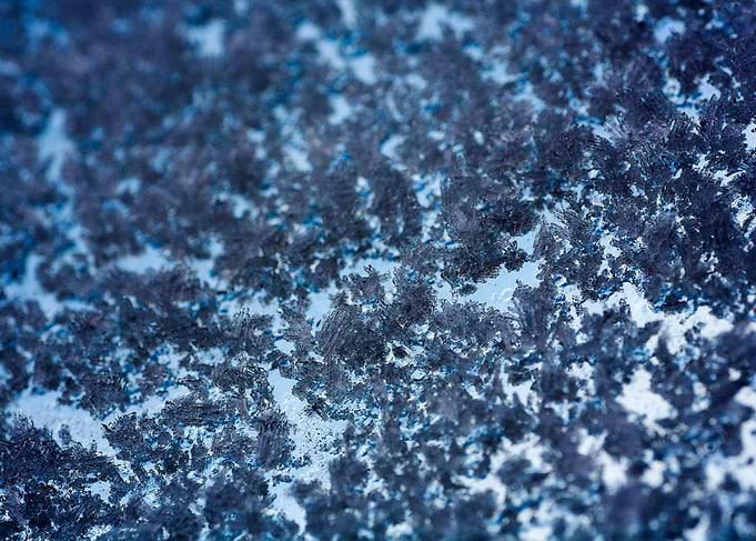 Iced window macro abstract